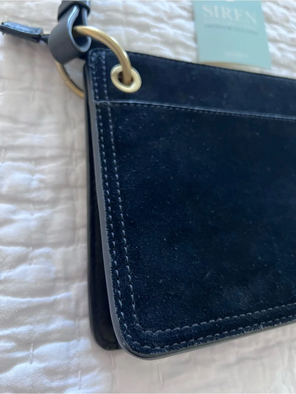 Spartina 449 Siren Collection Suede Carrie Crossbody Bag Black EUC